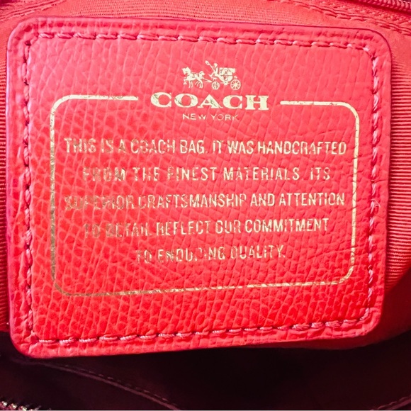 Coach #F37785 Vibrant Red Tote Bag - Picture 8 of 13